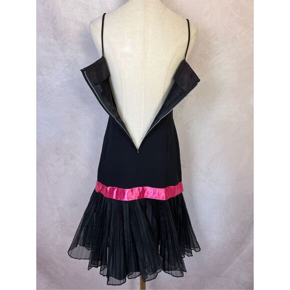 Vintage Black Drop Waist Flapper Style Dress - Picture 4 of 7
